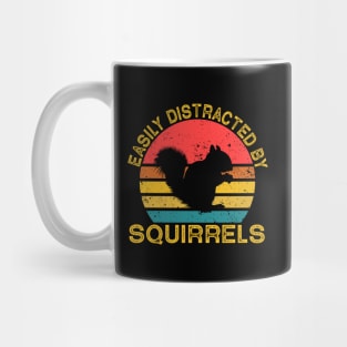 Funny Easily Distracted By Squirrels Mug